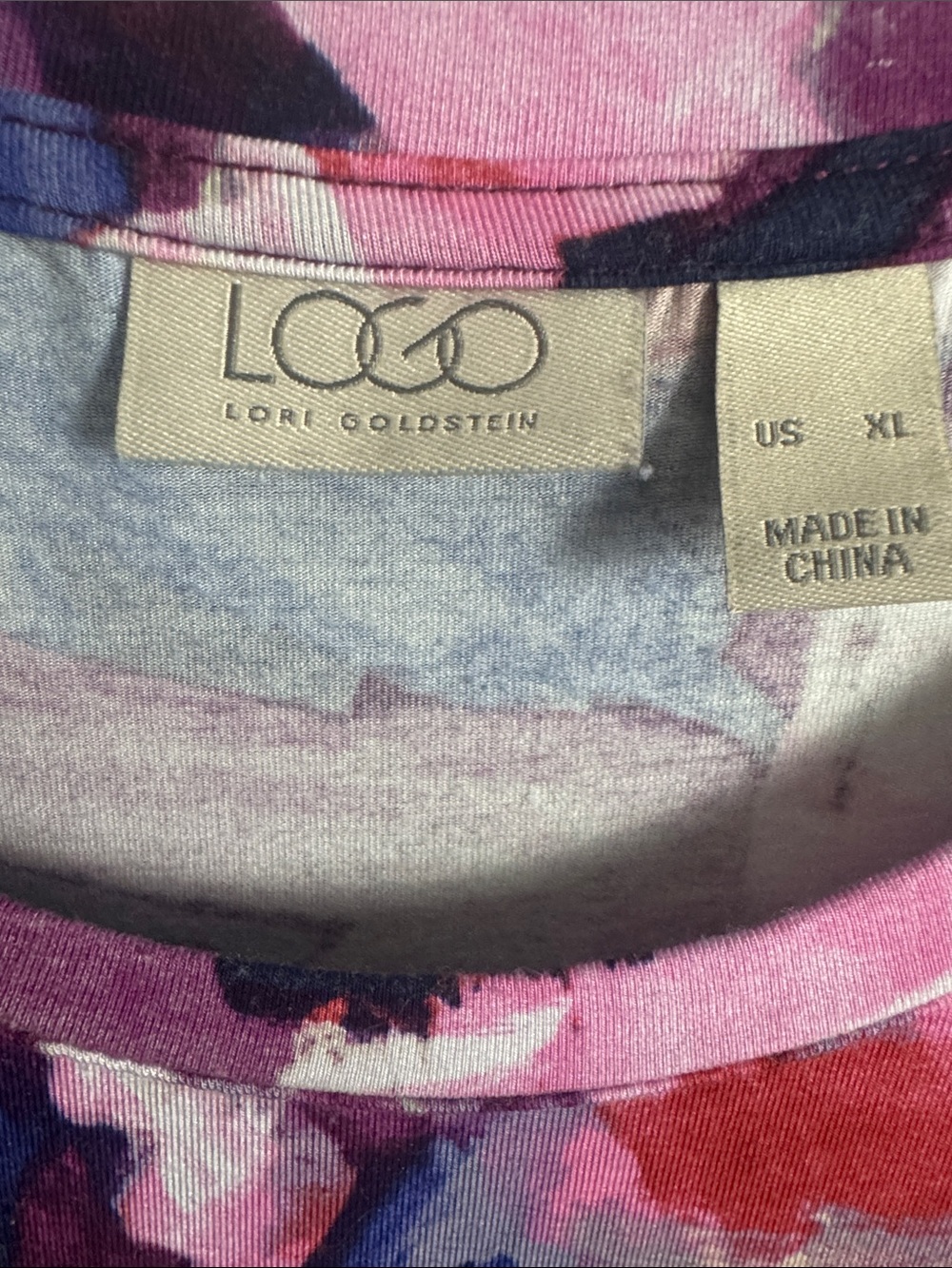 LOGO by Lori Goldstein Abstract Brush Strokes Top Tunic XL Wearable Art - Picture 4 of 8